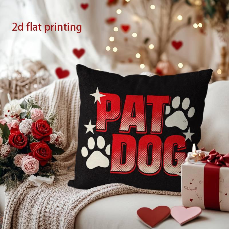 

Love Paw Print Decorative Throw Pillow Cover Pattern Cushion Cover Suitable for Sofa Bedroom Car Pillow Cover 16x16Inch