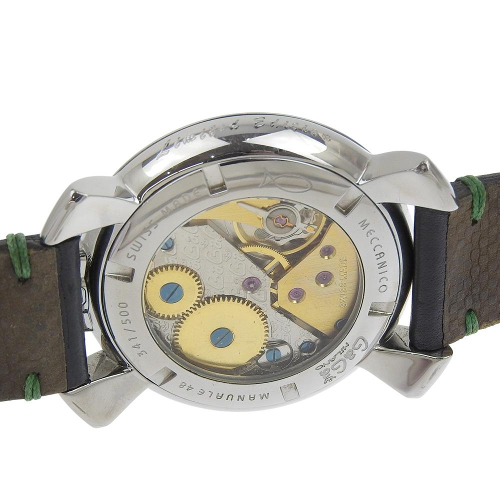 Gaga Milano Manure 48 Watches Las Vegas Stainless Steel/leather Hand Winding Analog display mens Used
