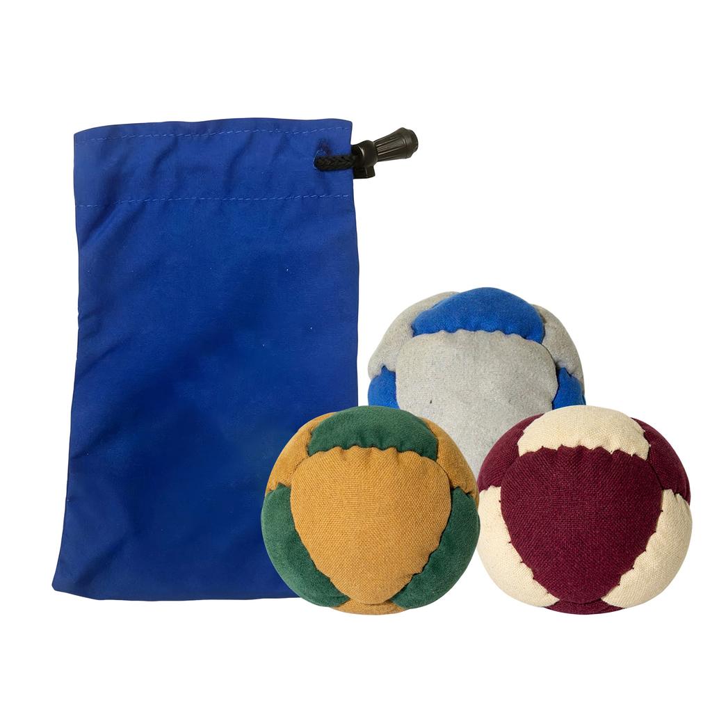 Traditional Fabric Footbag Set 6cm Retro Style Hacky Sack Balls with Drawstring Storage Bag Durable Soft Textile Material for Skill Practice