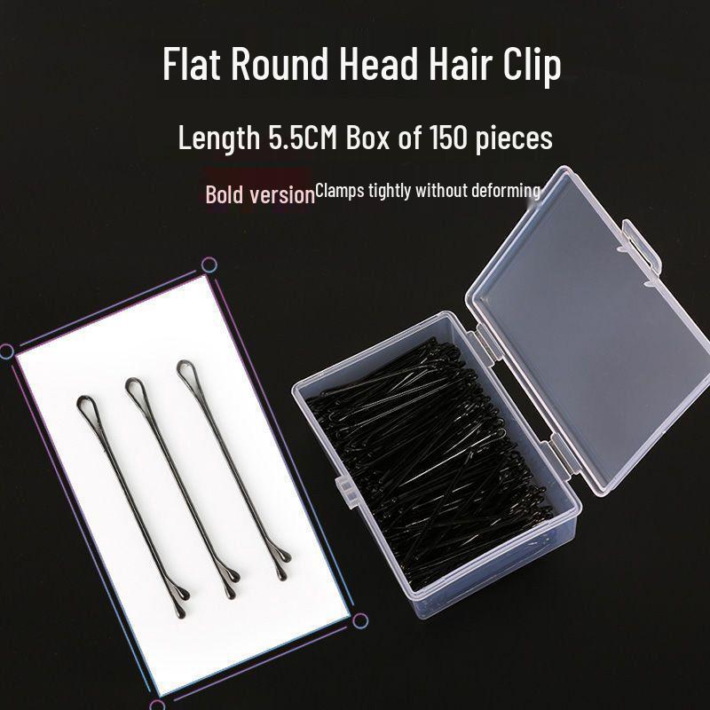 Black U-Shaped Hairpin Clip for Thick Hair - Bun Fixation Hair Accessory
