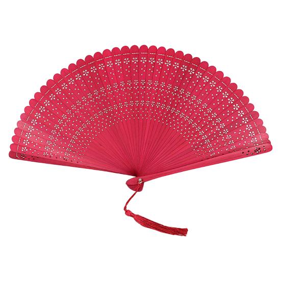 

Vintage Folding Fan Handmade Bamboo Dance Fan Chinese Style Hollow-out Hand Fan for Dance Performance Summer Daily Outing червоний