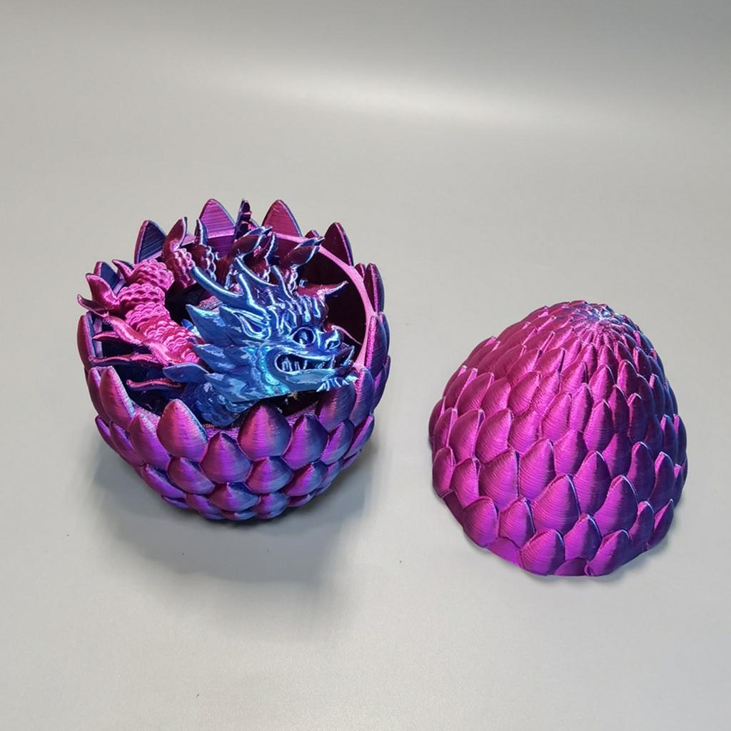 Mystery Dragon With Egg, 3D Printed Dragon With Egg, Full Articulated Flexible Dragon With Eggs, 3D Printed Gift Toy