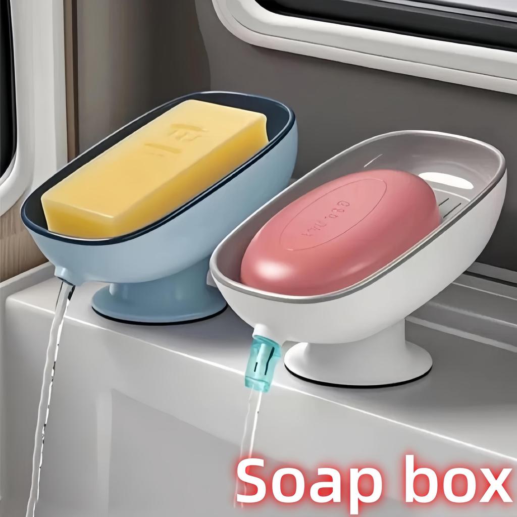 Super Suction Cup Soap Dish with Drain Water For Bathroom Soap Holder Kithcen Sponge Holder Soap Container Bathroom Supplies