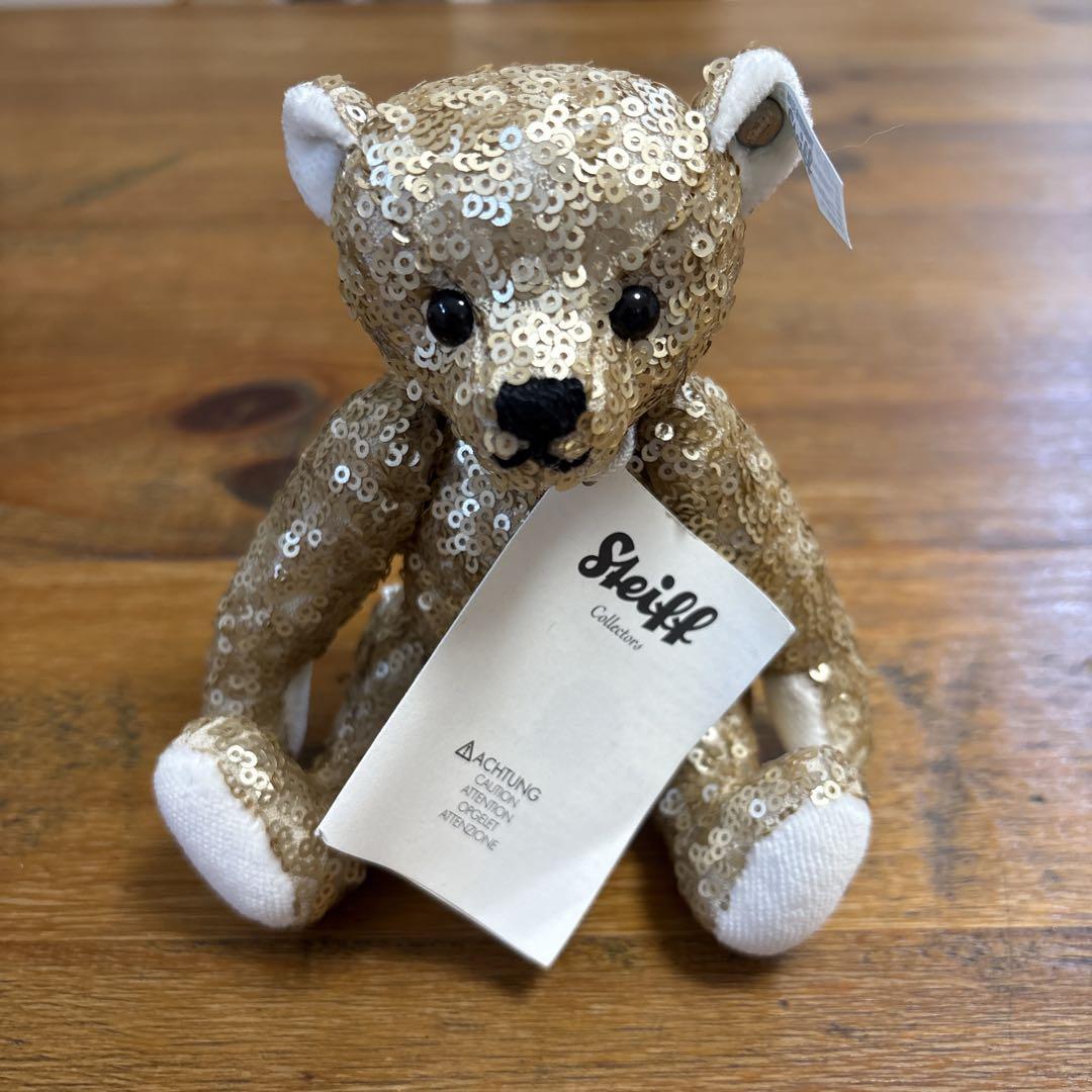 

[USED] Steiff Teddy Bear Plush Toy Sequin Limited Edition Steiff Rare Item
