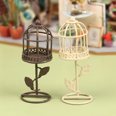 1/12 Puppenhaus Simulation Mini Metall Vogelkäfig Modell Puppenhaus Feengarten Dekoration Mikro Landschaft Vogelkäfig Bastelarbeiten Ornamente