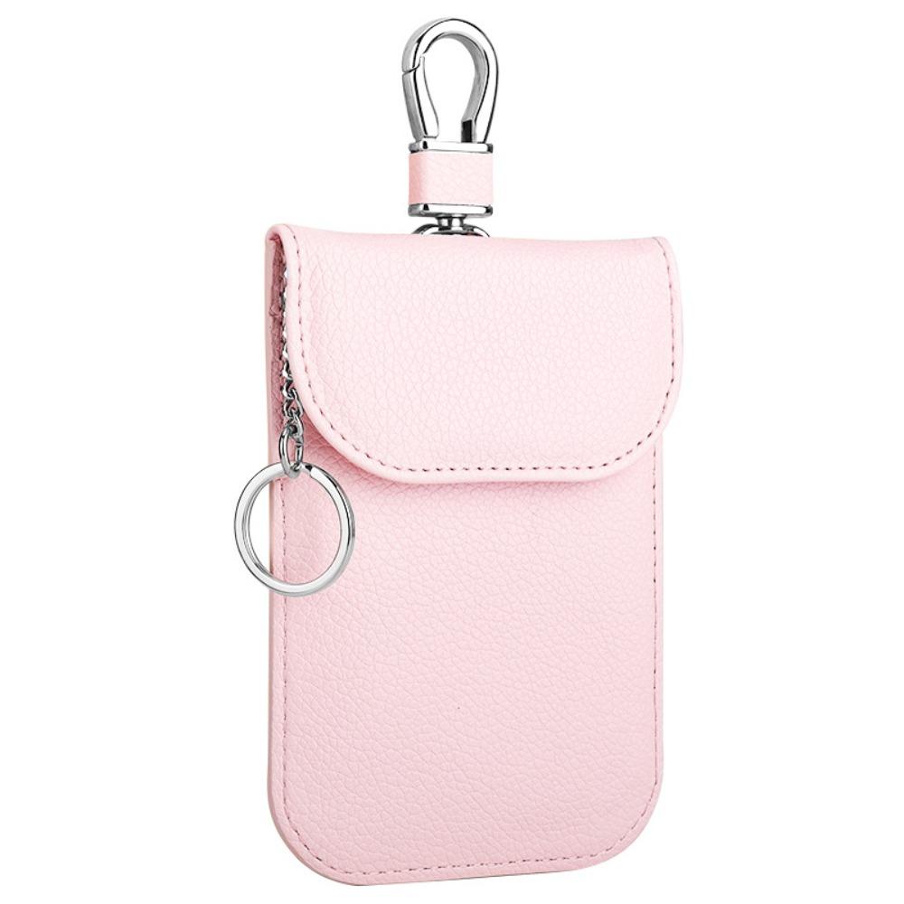 Fashion RFID Blocking Car Keys Case Anti-Theft Leather Key Protector Card Holder for Privacy Protection