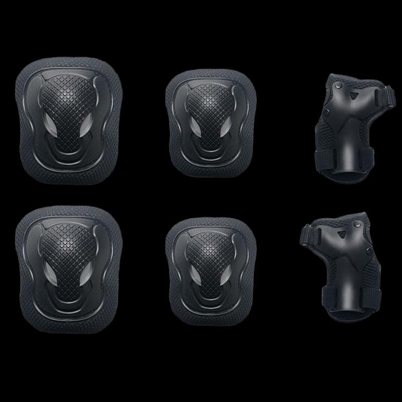 Longchan All-Black Adult Roller Skating Protective Gear 6-Piece Set
