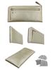 HARUBE Kyoto Naniwaya Genuine Leather Yuzen Dye Slim Long Wallet for Women L-Zip #64-612 "Mont Carnival" (Oak Gold)