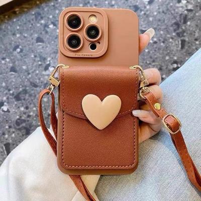 Niche Card Holder Crossbody Lanyard for iPhone 16 Pro Max/14/13/11 - Women's iPhone Case