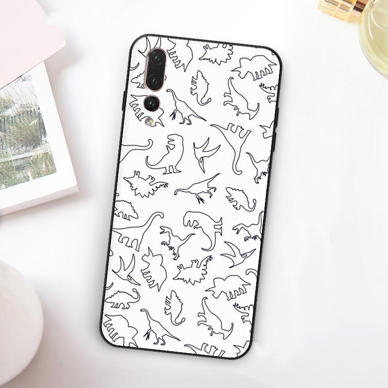 Skeleton Dinosaur Pattern For Huawei Nova Y60 Y70 Y90 Y72 Y73 Y61 Y91 7i 8i 11i 12i 12s 9 10 SE P20 P30 P40 Lite Case