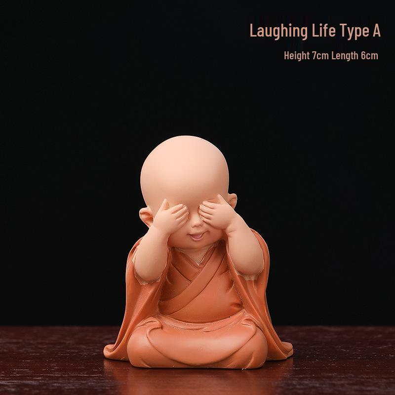 Handmade Cute Little Monk Resin Ornaments for Desktop Decoration