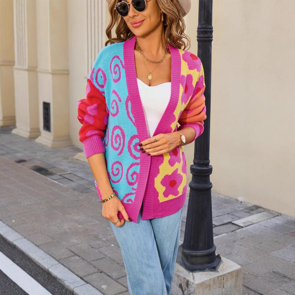 New Autumn and Winter Women's Clothing, Heavy-duty Colored Knitted Cardigan, Versatile Coat