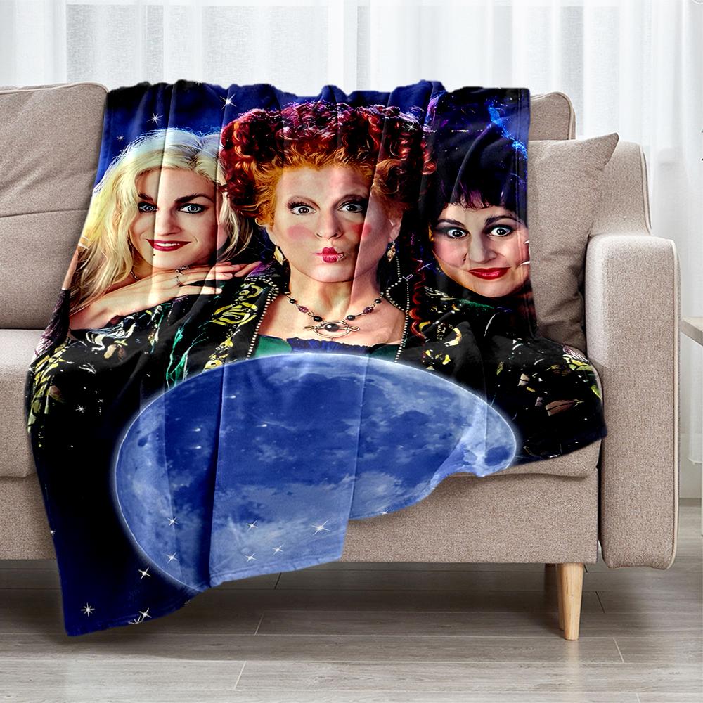 Hocus Pocus Theme Printed Blanket - Perfect for Couch, Bed, Travel & Outdoor Use | Machine Washable, Cozy & Durable.