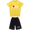 Men Women Cotton Short Sleeve T-Shirt Shorts Set Casual Outfit Youth Style