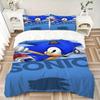3pcs Sonic The Hedgehog Home Decor Bedding Set-Universal Three-Piece Suit for Bedroom, Guest Room, Living Room, Hotel-Perfect Gift for Fans,