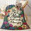 Best Mom In The World Flannel Blanket-Soft and Suitable for Sofas,Beds,Offices,Travel,All Seasons,Great Gift for Holidays and Birthdays.