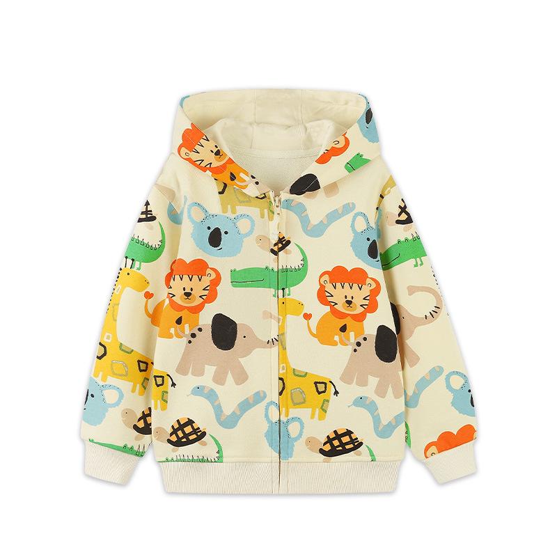 AostaBetty European Style Boys Hooded Jacket - Autumn Casual Long Sleeve Zipper Hoodie 6Y (120cm)