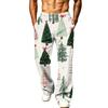 Men's Fashion Casual Loose Fit Wide Leg Christmas Print Sports Pants with Pockets