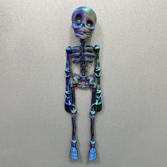 3D Printed Skeleton Refrigerator Magnet Halloween Poseable Skeleton Figurine with Movable Joints