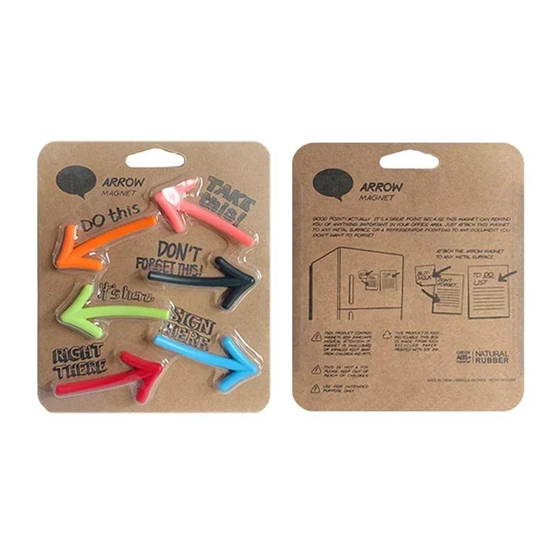 6 Pack Creative Cute Funny Arrow Shape Fridge Magnet Stickers Refrigerator Decoration Gift Arrow Whiteboard Message Home Decor
