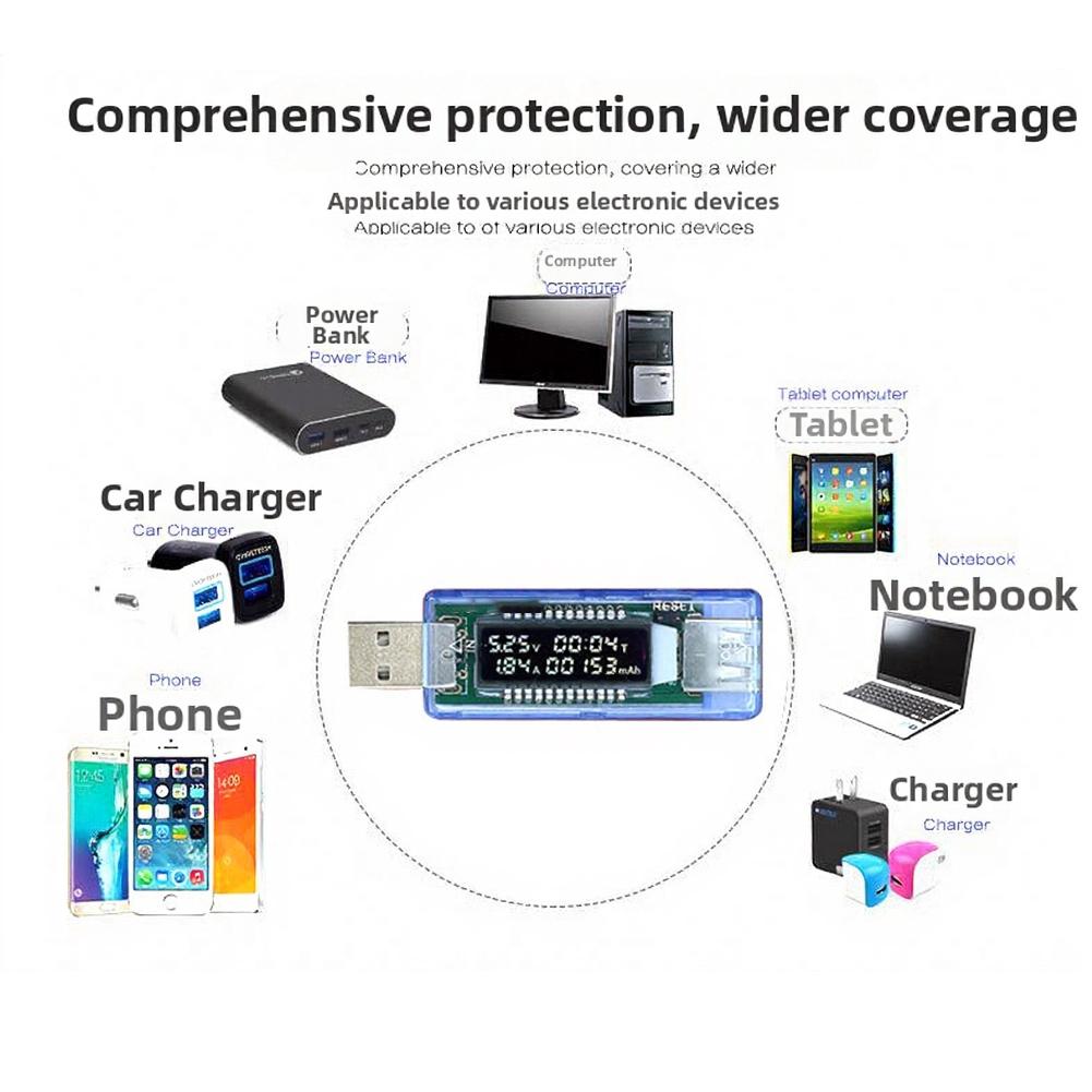 KWS-V20 USB Power Meter 4-20V Voltage Current Tester With Capacity Time Display For Mobile Phone Cable Analysis Tool