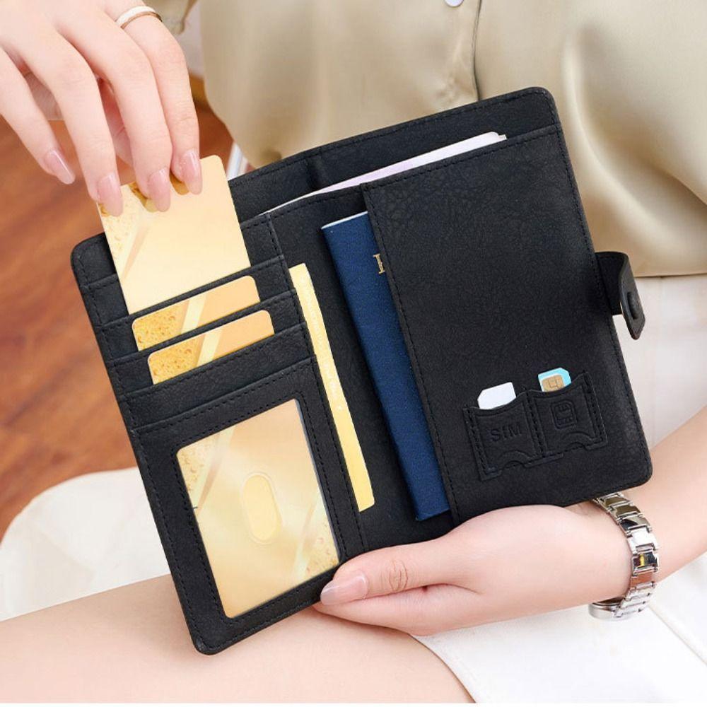 Passport Cover PU Passport Bag Card Holder Passport Clip Portable Storage Bag  Men