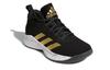 Adidas Cross Em Up 5 Fabric Casual Slip Resistant Abrasion Resistant Mid top Children's Basketball Shoes Black Gold GX4790
