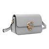 Coach Studio 19 Solid Color Gold Buckle Logo Flap Adjustable Shoulder Strap Leather Crossbody Bag Small Women Crossbody Bag Gray C7936-B4DOY