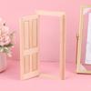 1/12 Dollhouse Miniature Wood External Door Unpainted Doll House Diy Accessories