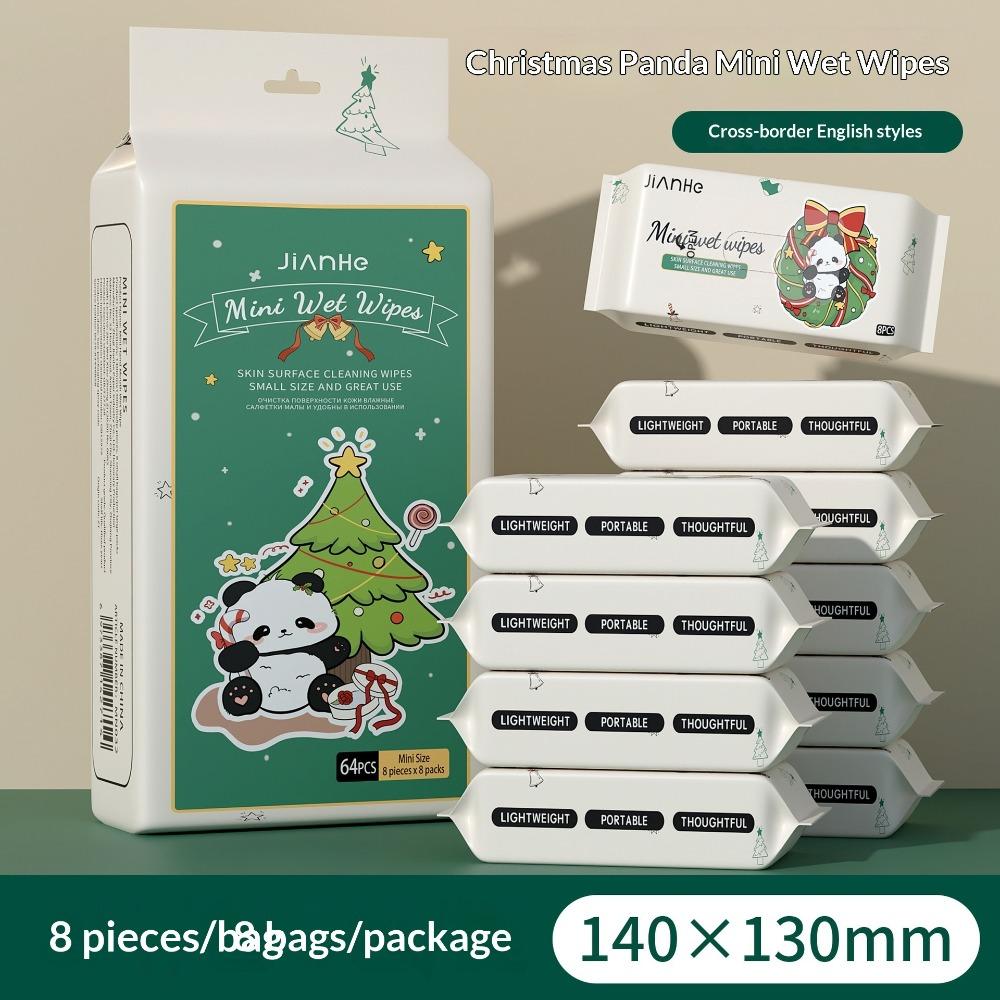 192/64 /32 Pezzi Mini Salviettine Umidificate Portatili, Salviettine Monouso Senza Alcool per Mani e Bocca, Multiuso per Persone e Animali Domestici Viaggio Esterno