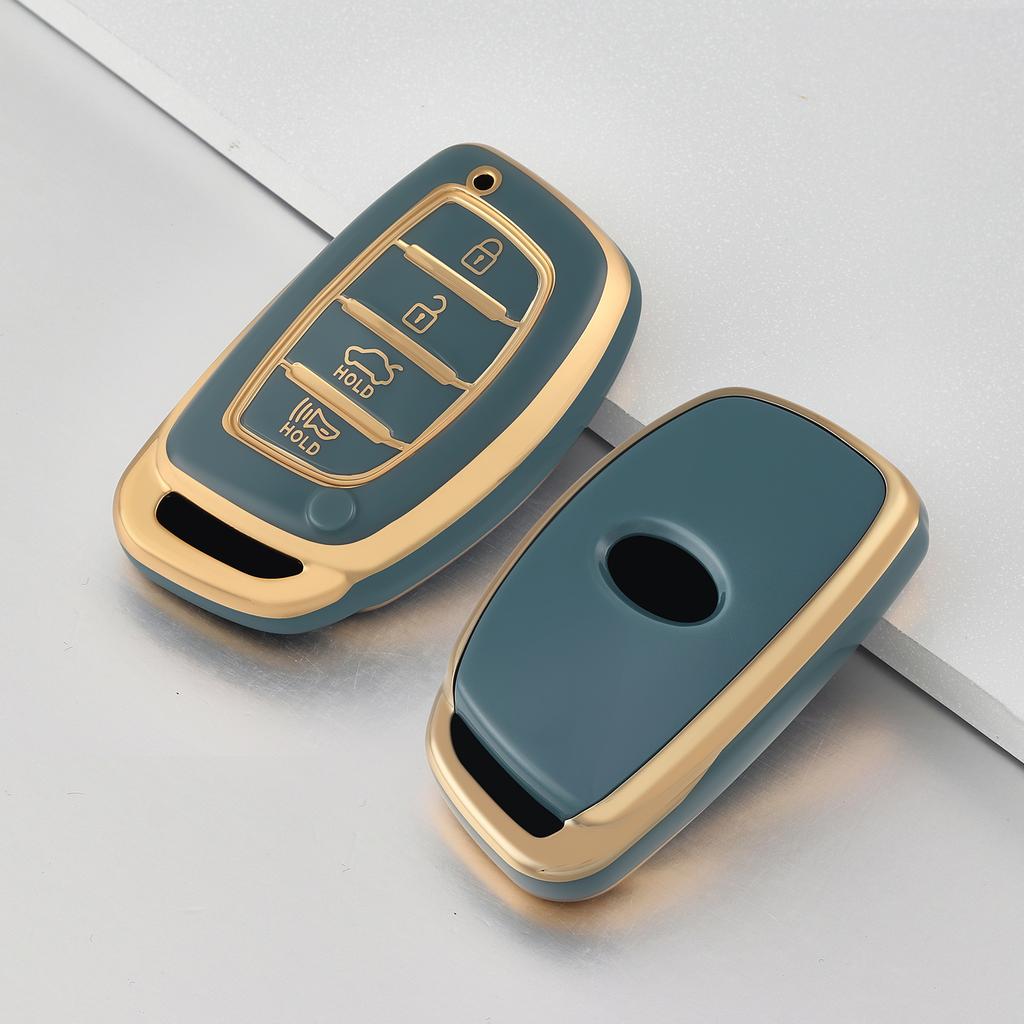4 Button Key Case For Hyundai Ix35 Ix45 I10 I30 I40 Tucson Santa Fe Rena Sonata Elantra Creta Fashion Tpu Car Key Cover Keychain