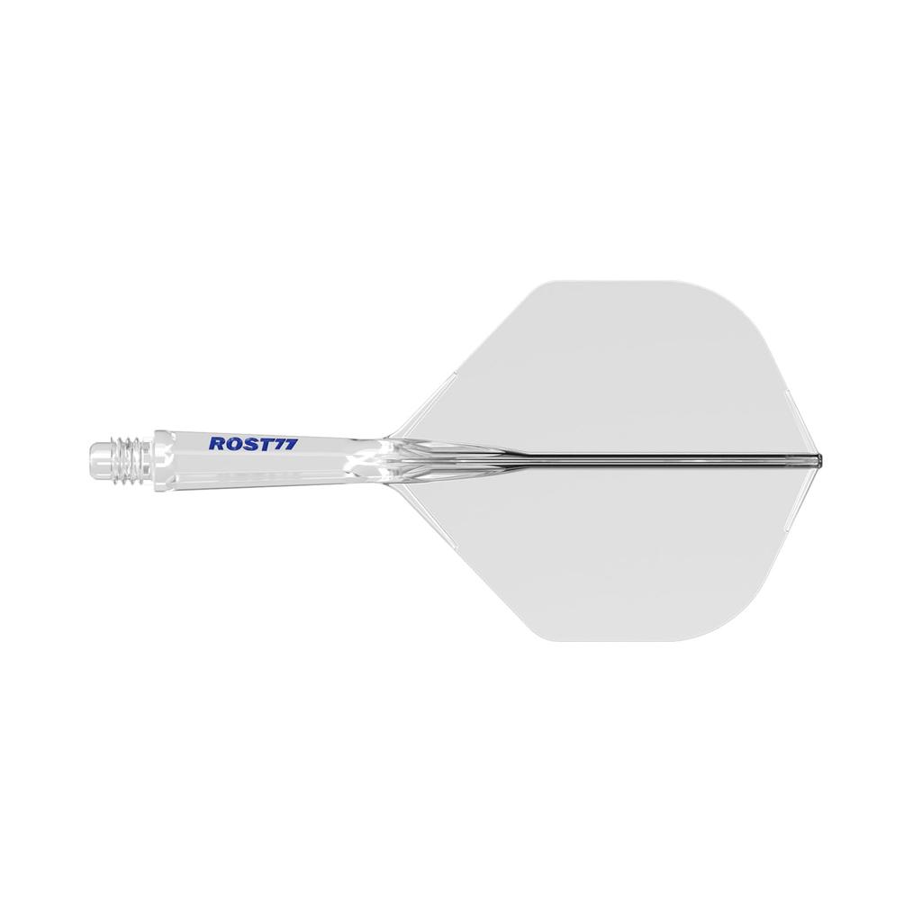 CUESOUL ROST 77 Transparent Set of Clear Small One-Piece Flights, Standard, 3, Flights, Yellow, Red, Blue, 3-Color Logo, (CS-77-XB11T123-S)