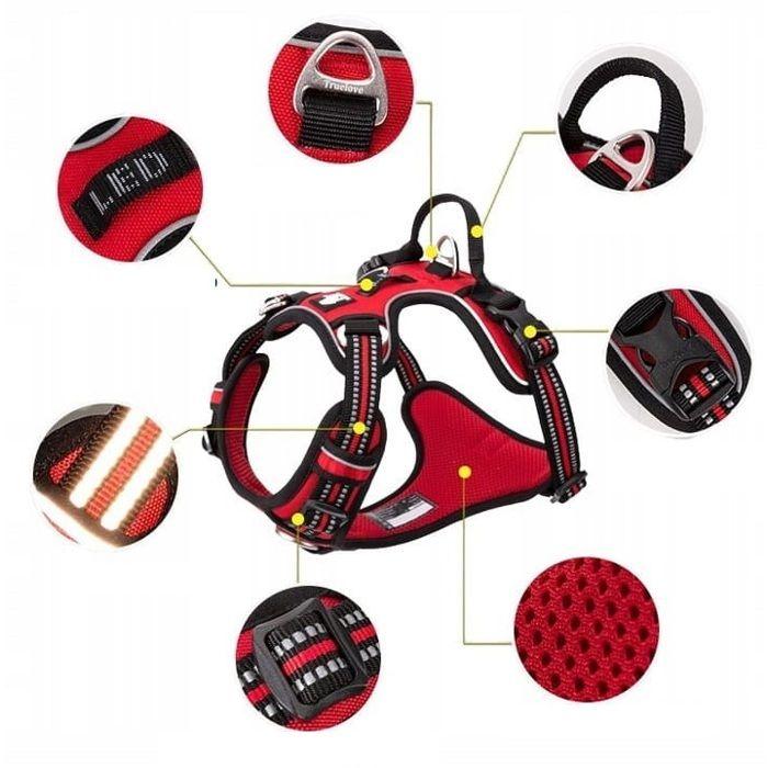 Harnais pour chien - truelove - front line xs - vert - réglage 4 points - coutures réfléchissantes