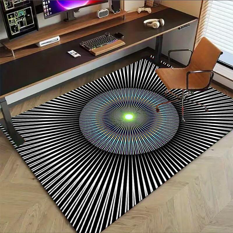 1PC Circle Lines Extra Large Non Slip Floor carpet, Office, family, bedroom, Studio Large Area Rug Indoor Rugs, , Vibrant Colors