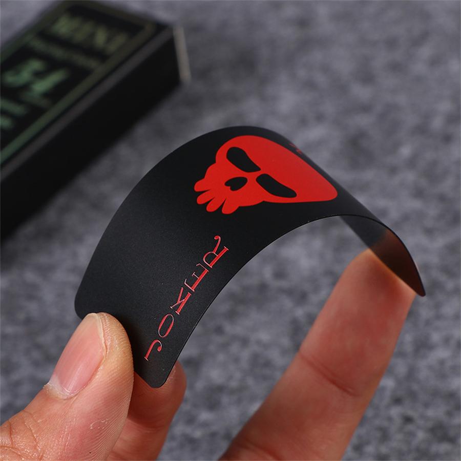New PVC Waterproof Black Playing Cards, 55Pcs Plastic Golden Skull Poker Set In Case, Washable Flexible Deck Mini One Game Card
