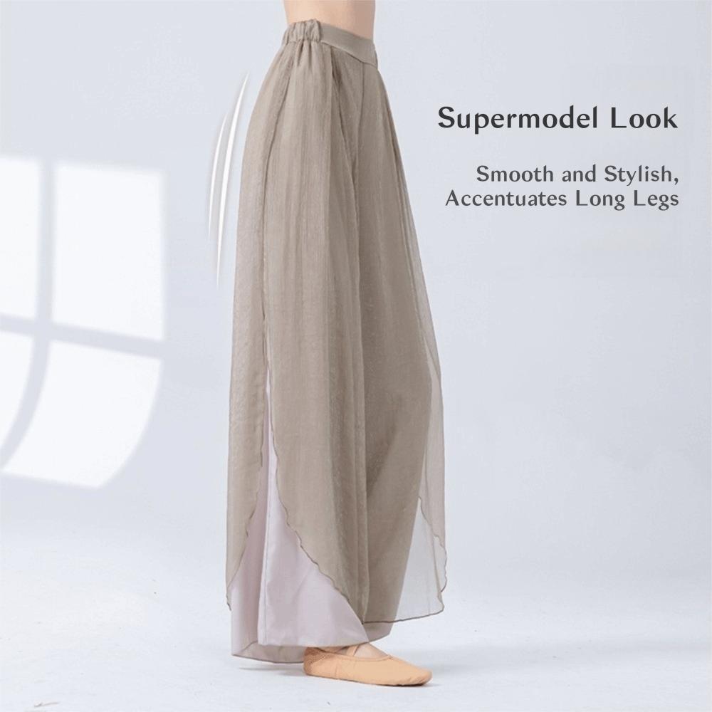 Flowing Chiffon Classical Dance Pant 2 Layer Performance Costumes  Dance Performance Wear