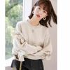 Dimanaf 2024 New Women Hoodies & Sweatshirts Full Sleeve Loose O-Neck Autumn Solid Tops T-Shirt New Pullover