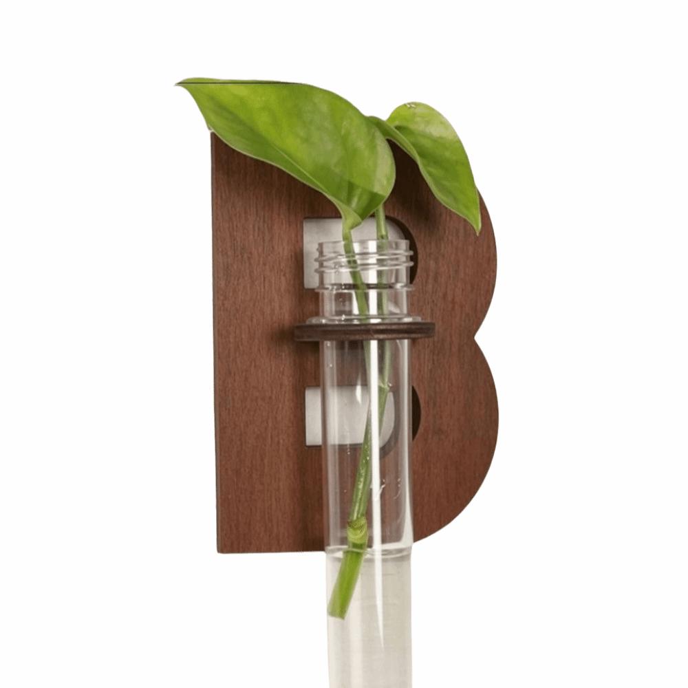 Flower Holder Wooden Hydroponic Planter Shelf A-Z Alphabet Vase Wall Decoration Home Ornaments Retro Flower Pot Indoor Garden