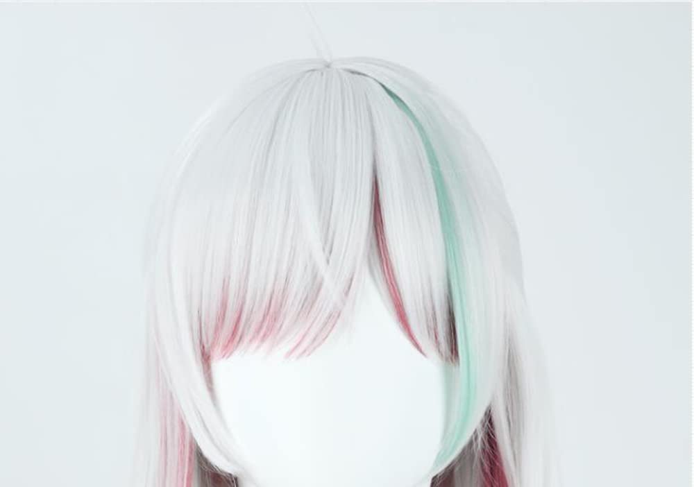 Nozomi Ishigami Cosplay Wig, Silver, Red, and Blue Gradient, Heat-Resistant, Perfect for Costumes, Halloween, and Events