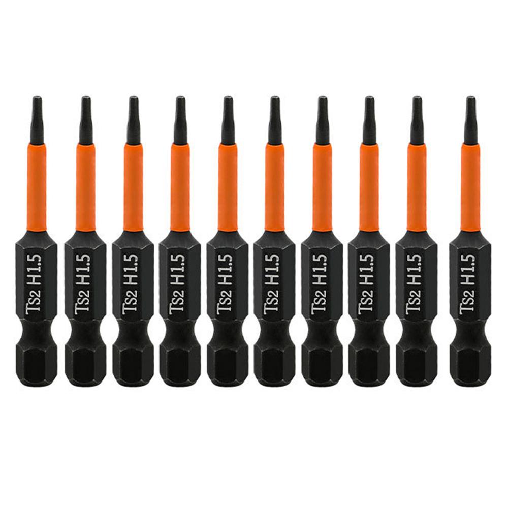 

10PCS Hex Screwdriver Bit Set 50mm H1.5 TS2 Steel Magnetic Drill Bit for Screwdrivers Electric Drill Type A