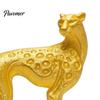 Gold Leopard Statue 3D Printed Cheetah Ornament, Modern Standing Sculpture, Decorative Minimalist Living Room Art Animal Figurine with Stable Base for