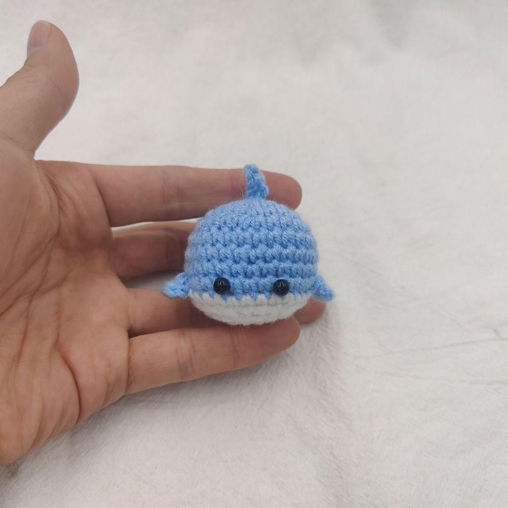 Wool Making Crocheted Keychain Bag Pendant Knitting Keyrings Little Whale Keychain Car Key Chain