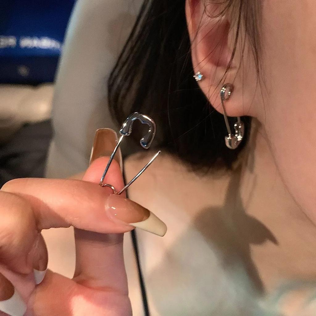 Minimalist Safety Pin Shape Lever Back Earrings for Women U-shaped Golden Plated Lock Pendant Pierced Earring Jewelry Gifts
