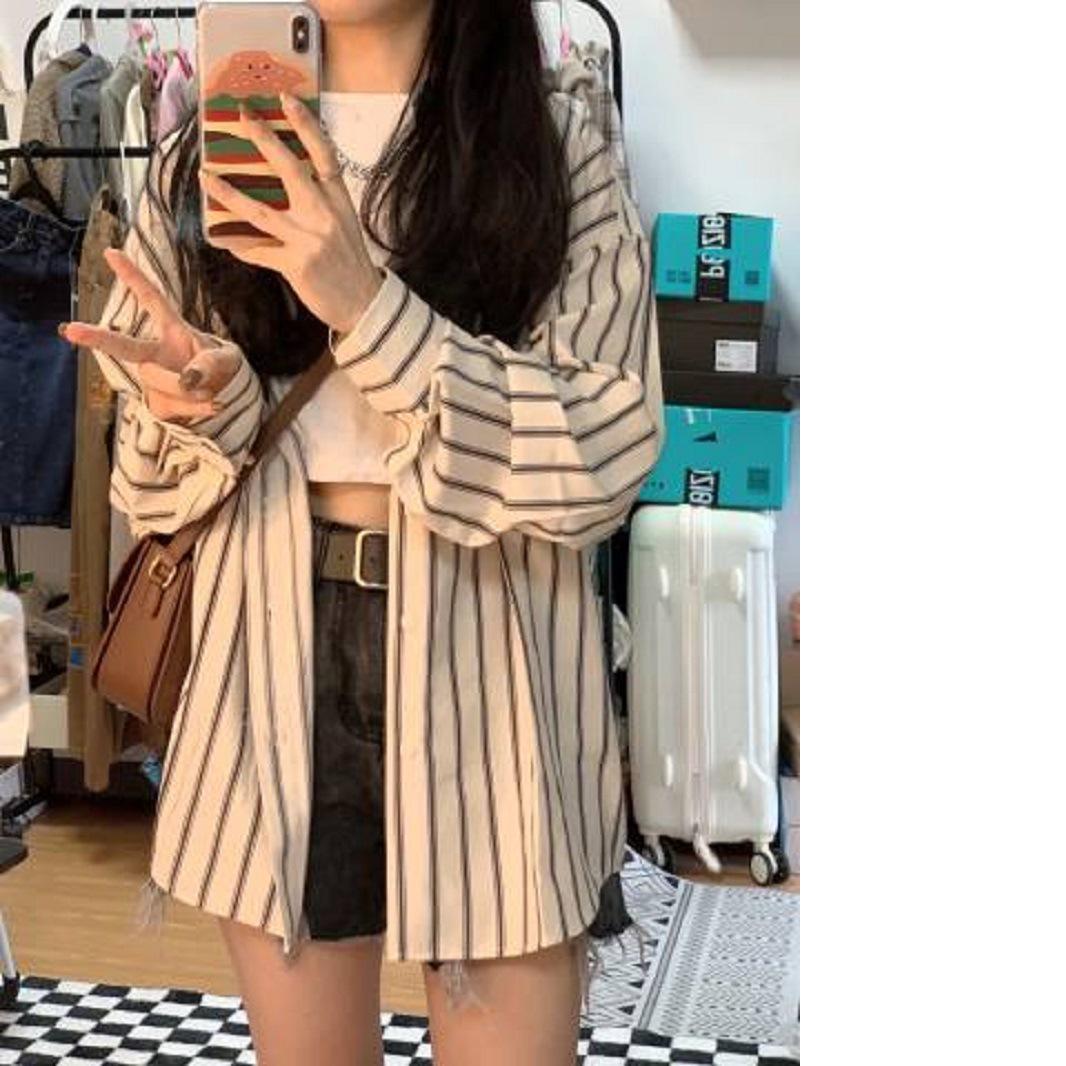 

Женская блузка-кардиган с длинным рукавом в клетку большого размера - Повседневная осенняя верхняя одежда, корейский стиль. XXL