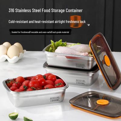 316 Antibacterial Stainless Steel Vacuum-Sealed Food Container for Fresh Storage & Freezing