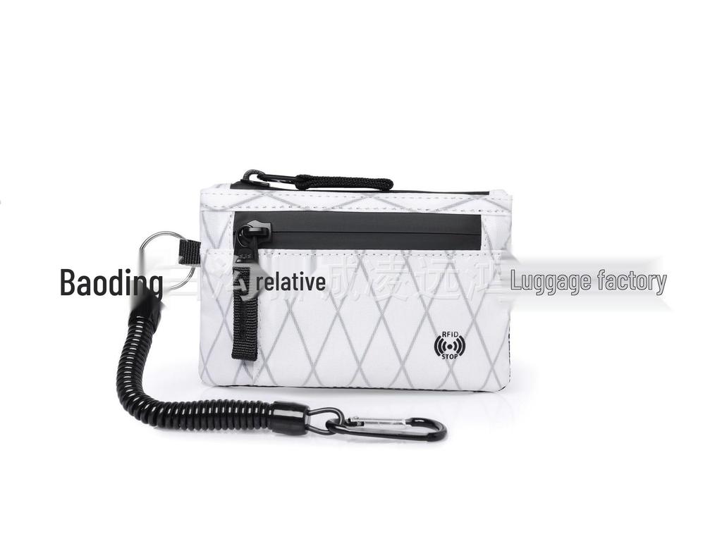 RFID Coin Purse and Anti-theft Card Holder Mini Travel Wallet with Keychain