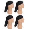 4pcs Dreadlock Cap Wide Elastic Long Braid Cover for Full Hair Night Sleep Bonnet for Men Women Black One Side Open