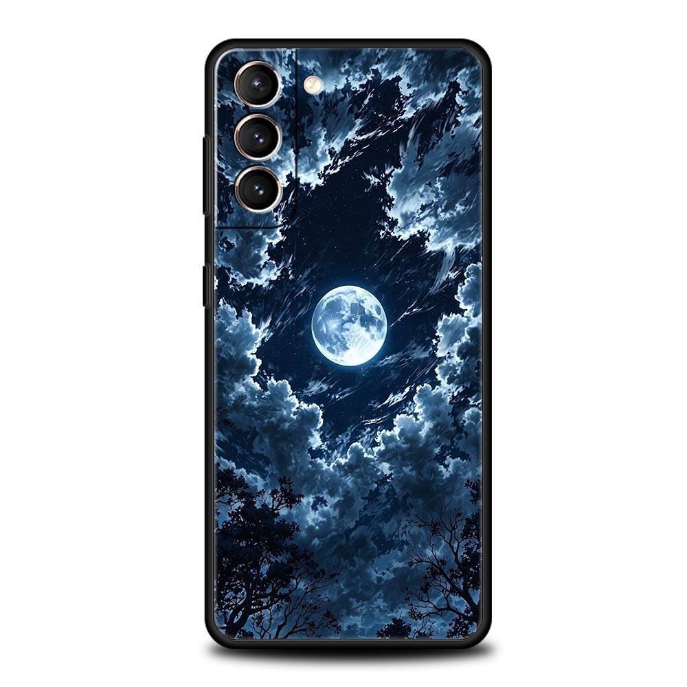 Mond am Ast Handyhülle für Samsung Galaxy S25 S24 S23 S22 S20 Ultra S21 FE 5G S10 Plus S10E Weiche TPU-Hülle