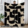 Coperta geometrica Bauhaus, Coperta con arte astratta modernista di metà secolo, Coperta decorativa per divano letto, Regalo per amanti dell'arte