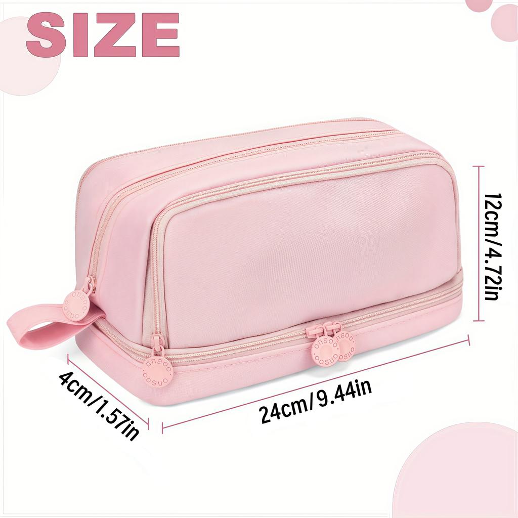 Large-Capacity Portable Pencil Case Minimalist Multi-Compartment Pencil Case Stationery Organizer Desktop Storage Pouch